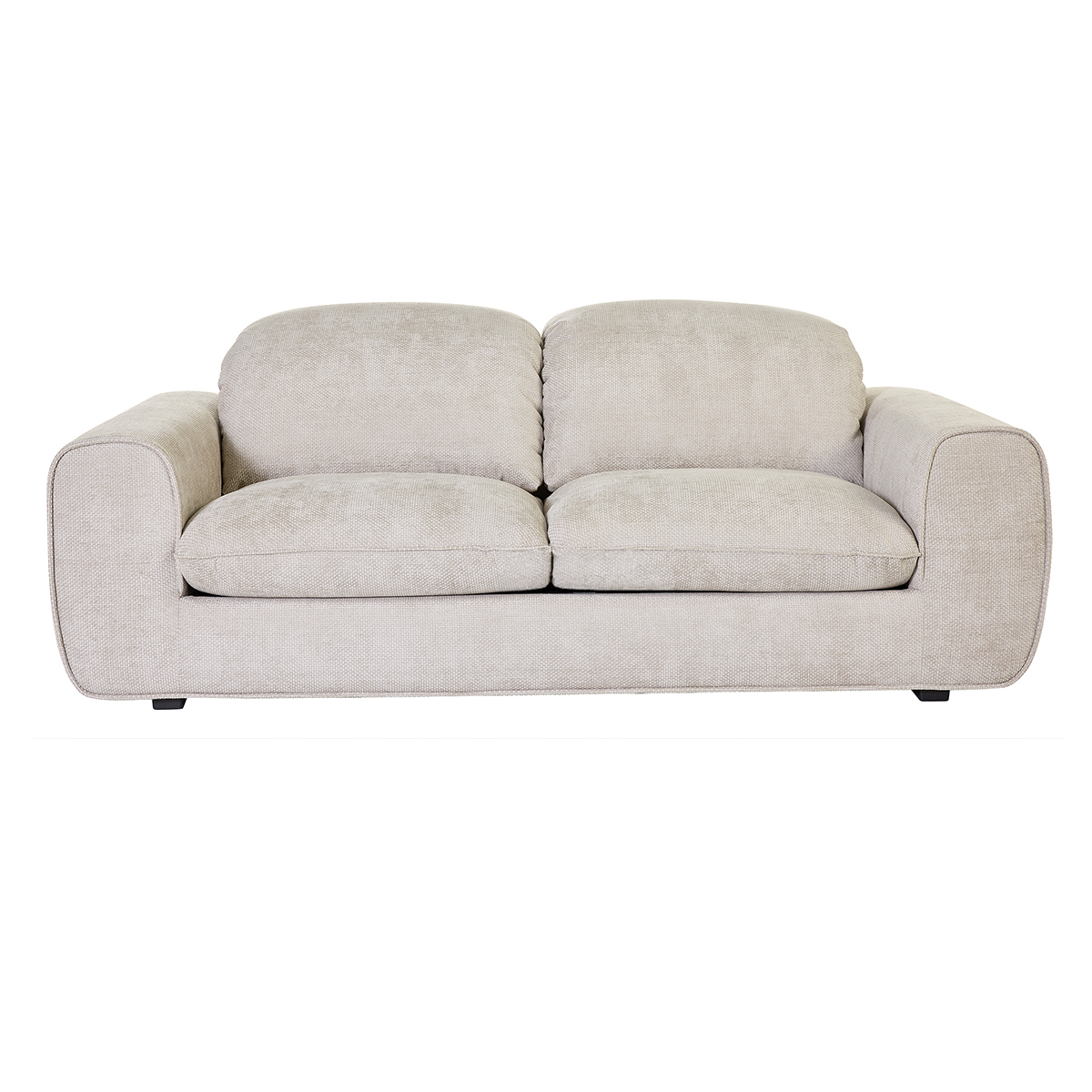Canapé convertible avec têtières ajustables 3 places en tissu effet velours texturé vert kaki NOAM beige, MILIBOO
