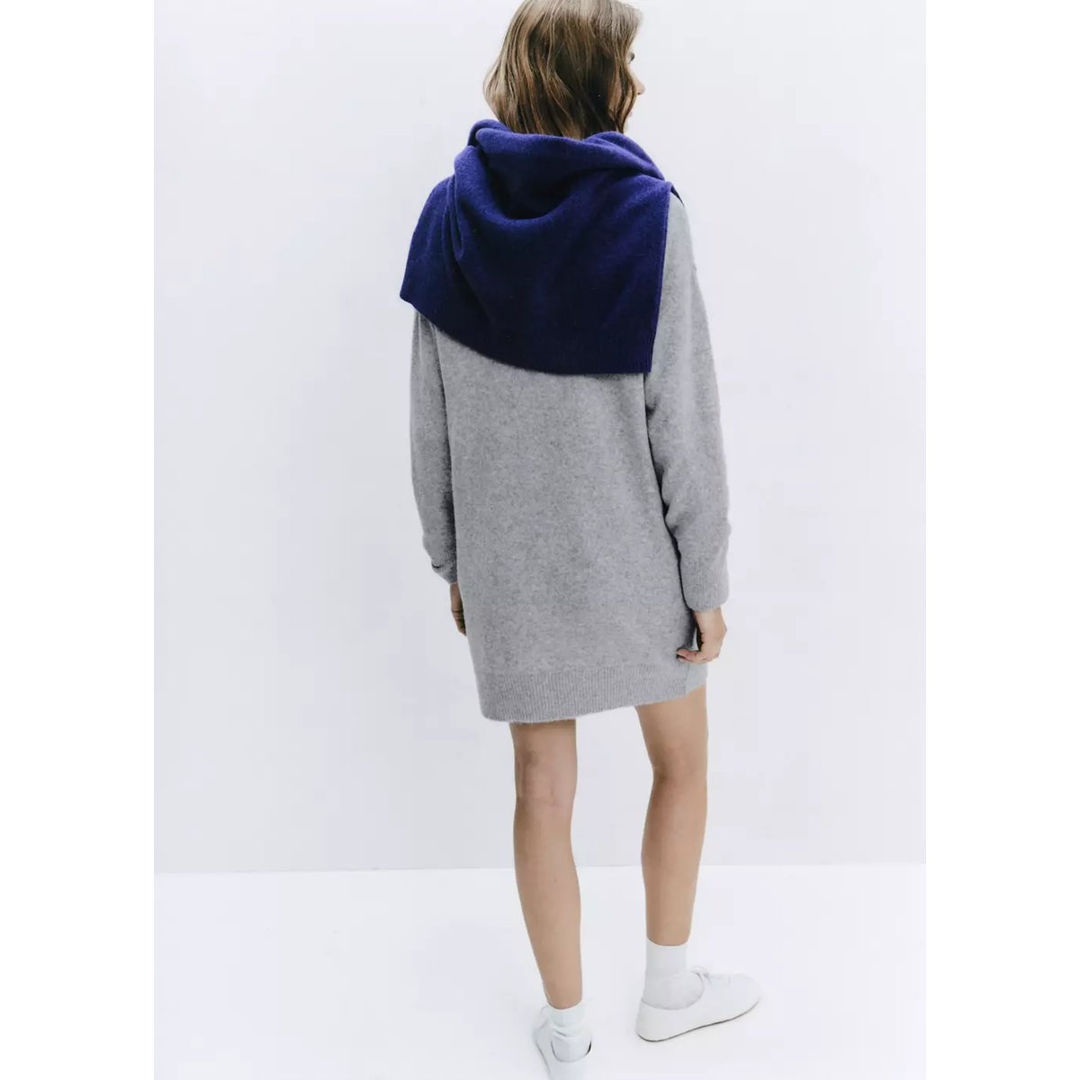 Robe courte maille gris, MANGO
