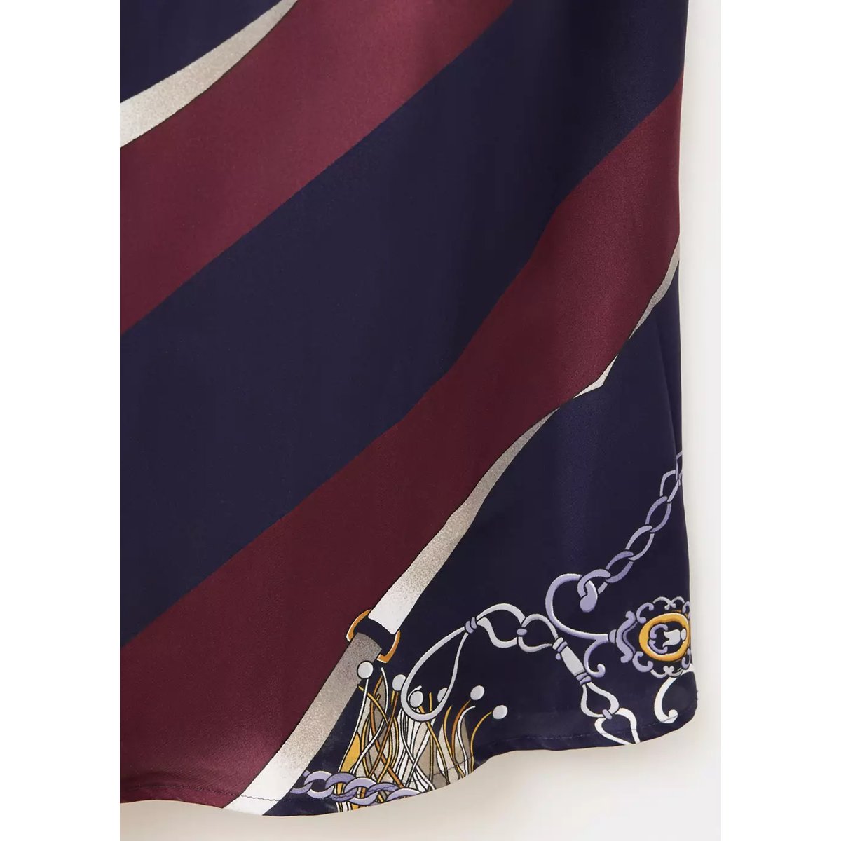 Robe halter imprimé chaînes bleu marine, MANGO