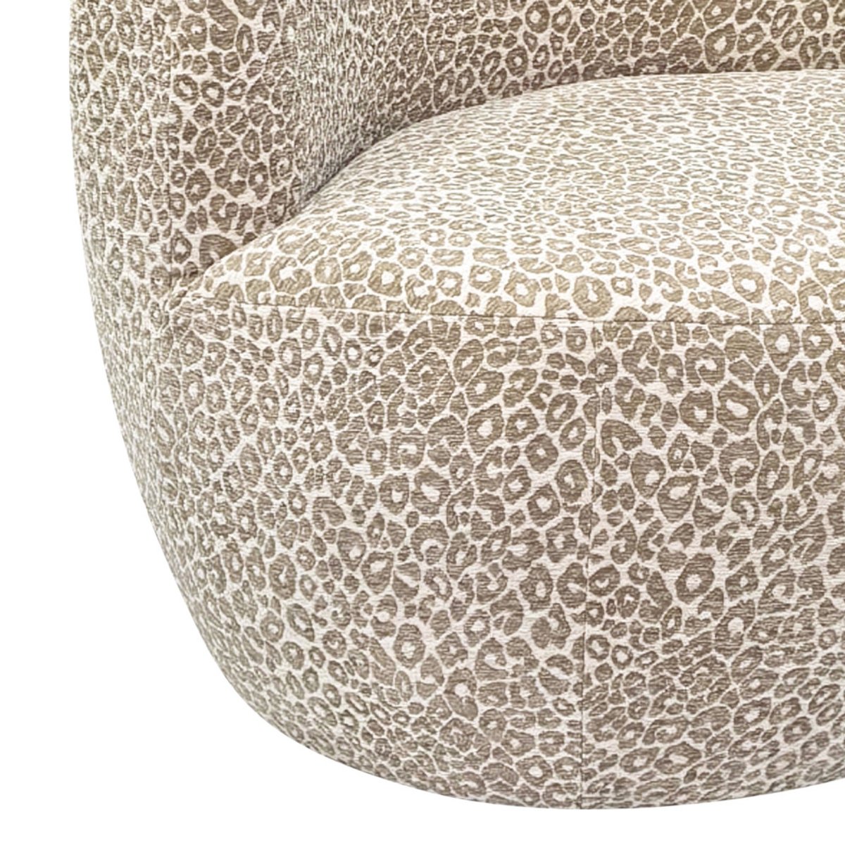 Fauteuil rond en tissu imprimé léopard- MO beige, DRAWER
