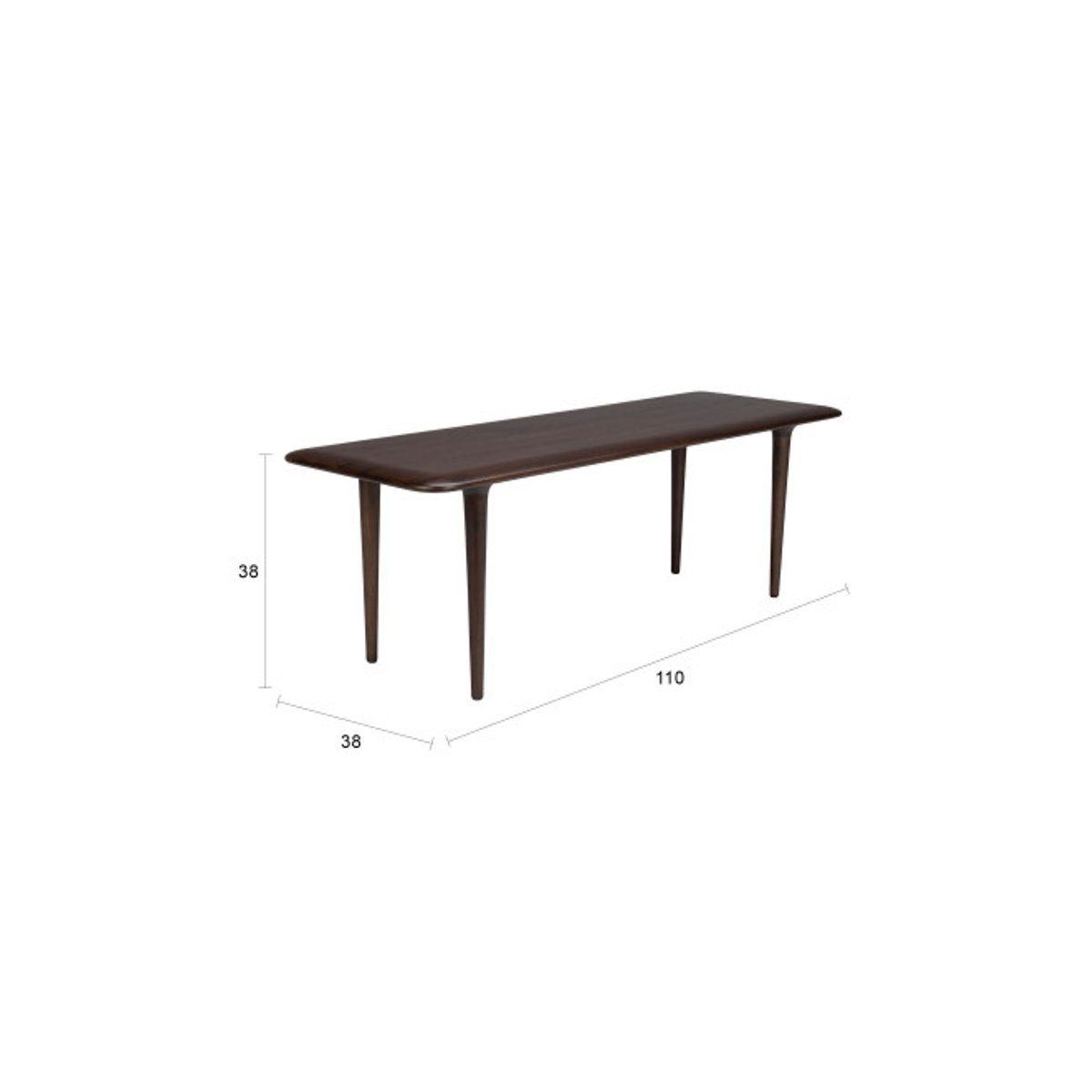 Table basse design carré en bois, L.110 , ELROY marron, DUTCHBONE