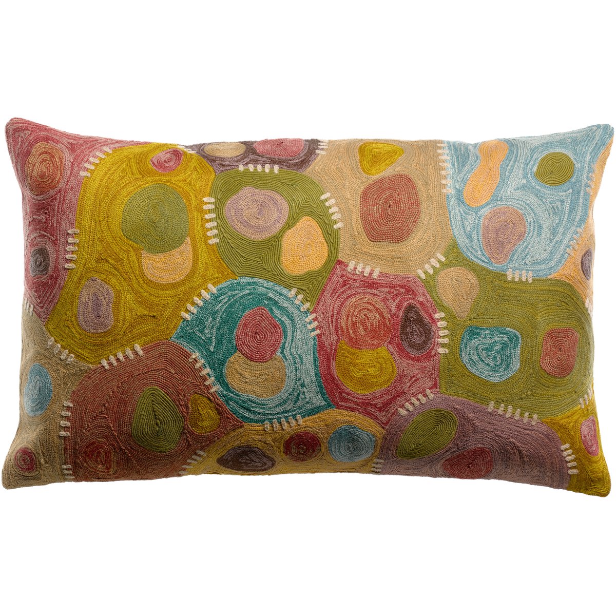 Coussin brodé Épure Solaire mineral, EDEN