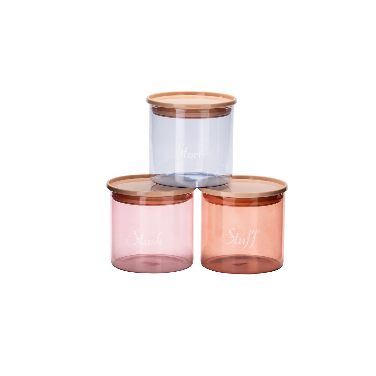 Set of 3 Stacking Storage Jars multi-coloured, YVONNE ELLEN