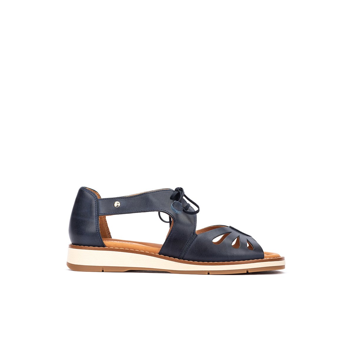 Sandales plates cuir Roquetas blue, PIKOLINOS