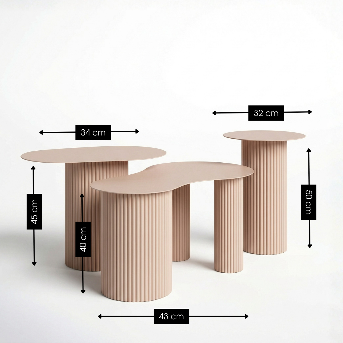 Table d'appoint LUX marron clair, MICA DECORATIONS
