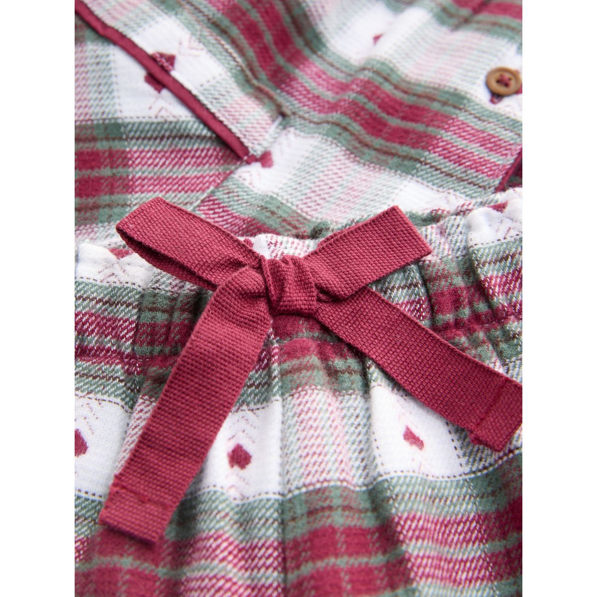 Pyjama boutonné tissé imprimé cœur rouge/vert, NEXT