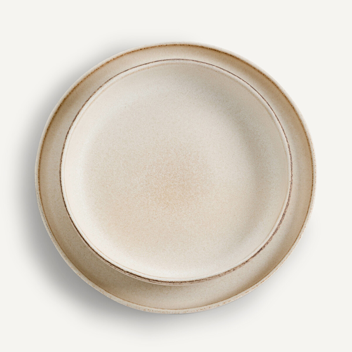 Lot de 4 assiettes plates en grès, Gandra beige, AM.PM