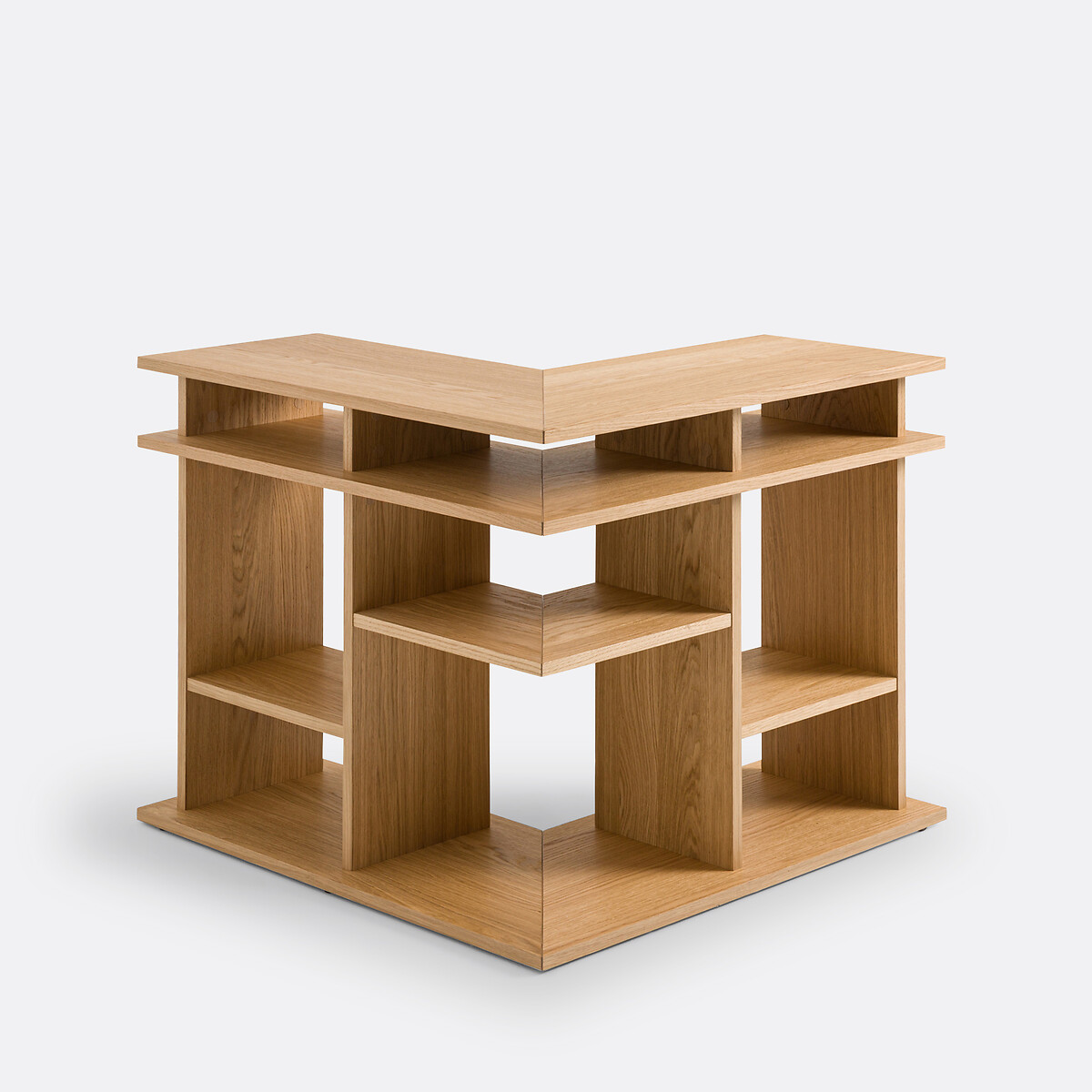 Bibliothèque d'angle, dos de canapé, ABAC coloris chêne, LA REDOUTE INTERIEURS