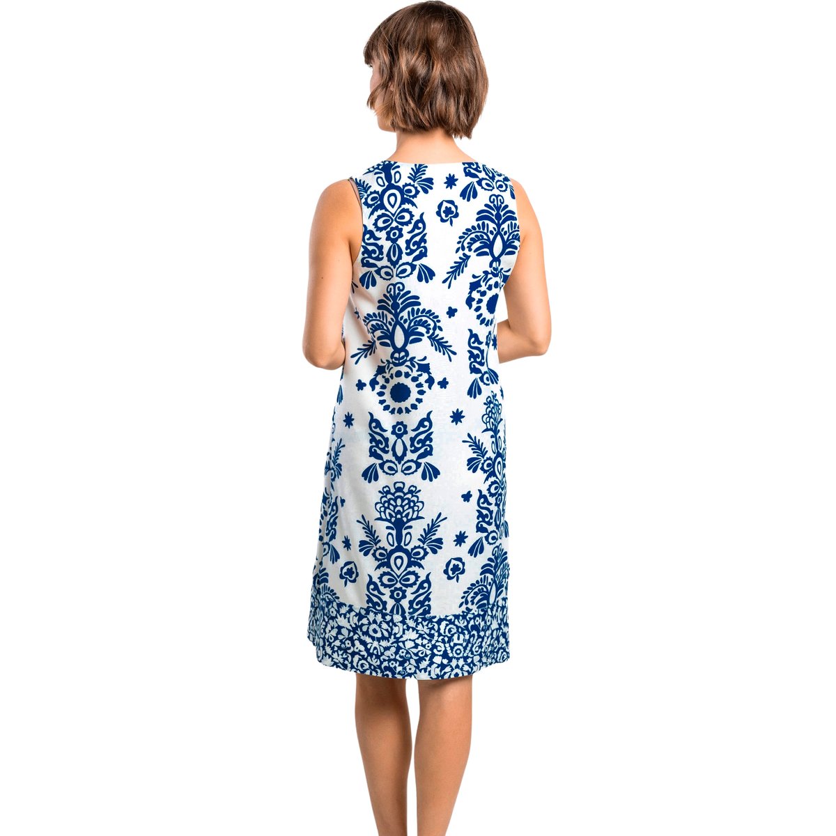 Robe estivale sans manches Ceramic bleu, ADMAS
