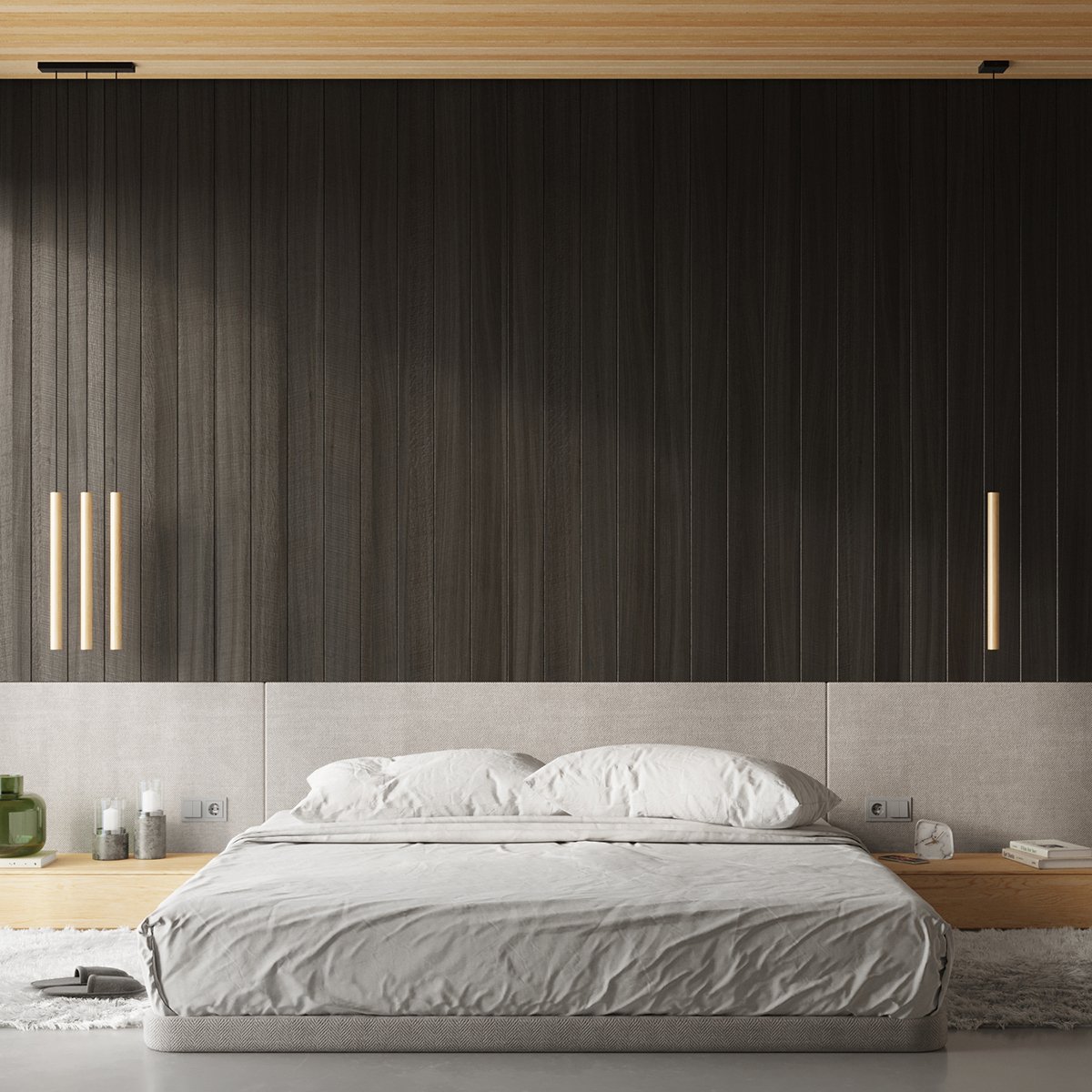 Suspension Acier Bois G9 5 Pastelo Line marron, EDEN