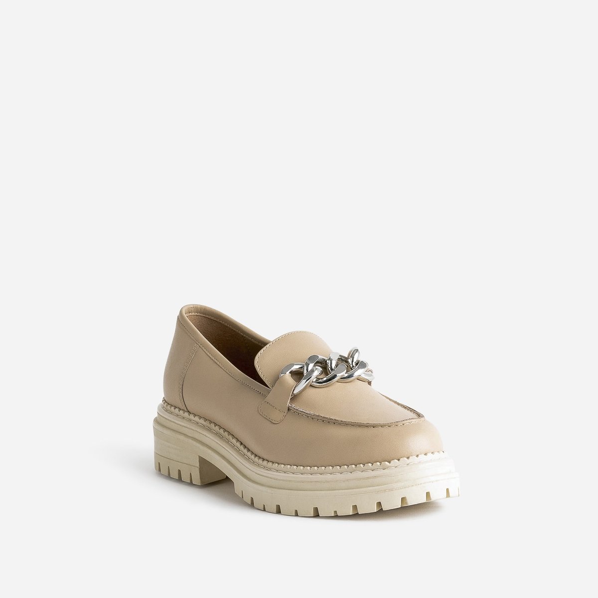 Mocassin en cuir JAHINA beige, TEXTO