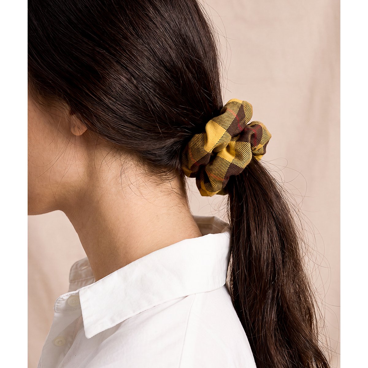 Chouchou tartan moutarde, NOA jaune, CAFIDE