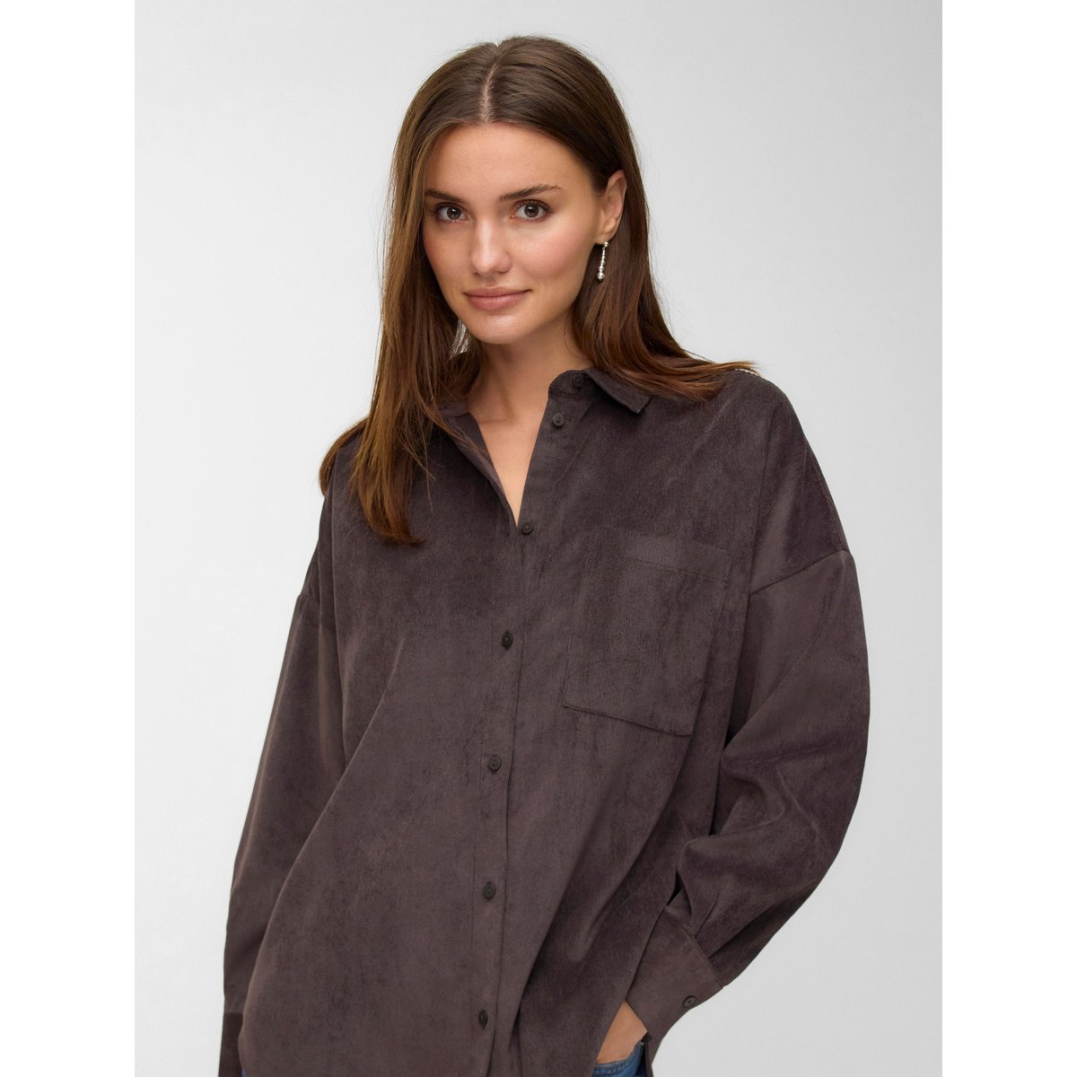 Chemise En Corduroy chocolate torte, VERO MODA