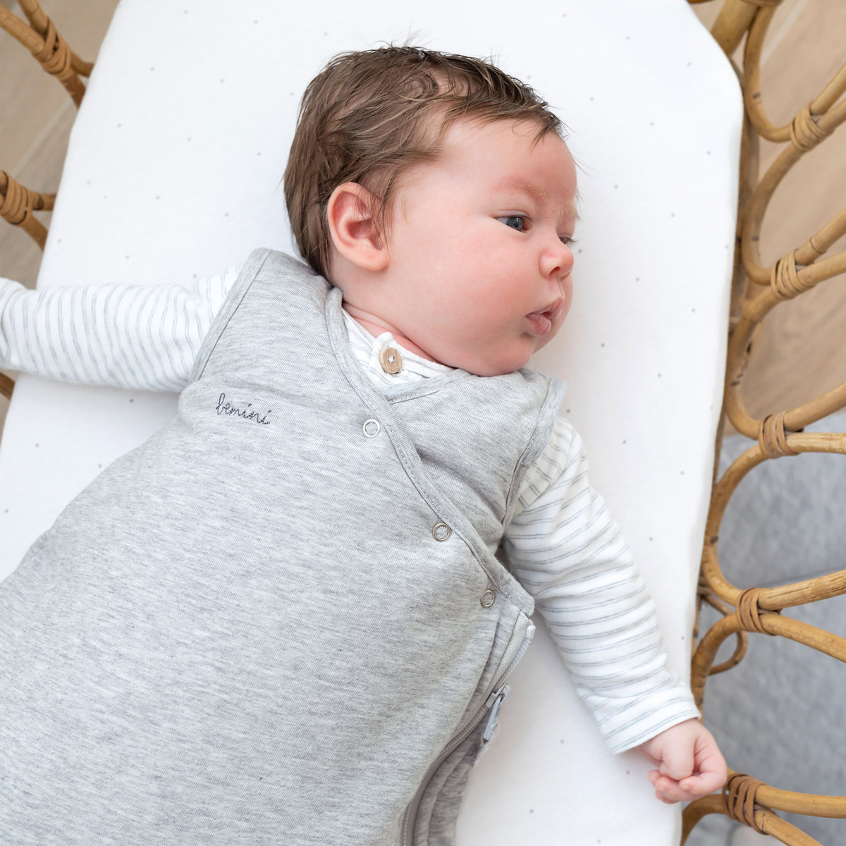 Gigoteuse sans manches mi-saison - TOG 1.5 Petit nid naissance mix grey, BEMINI