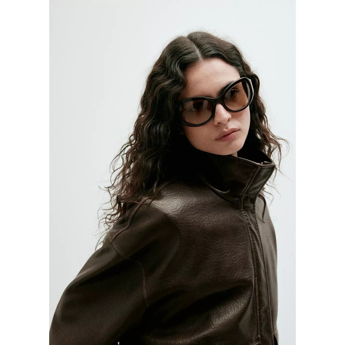 Veste bomber col cheminée kaki, MANGO