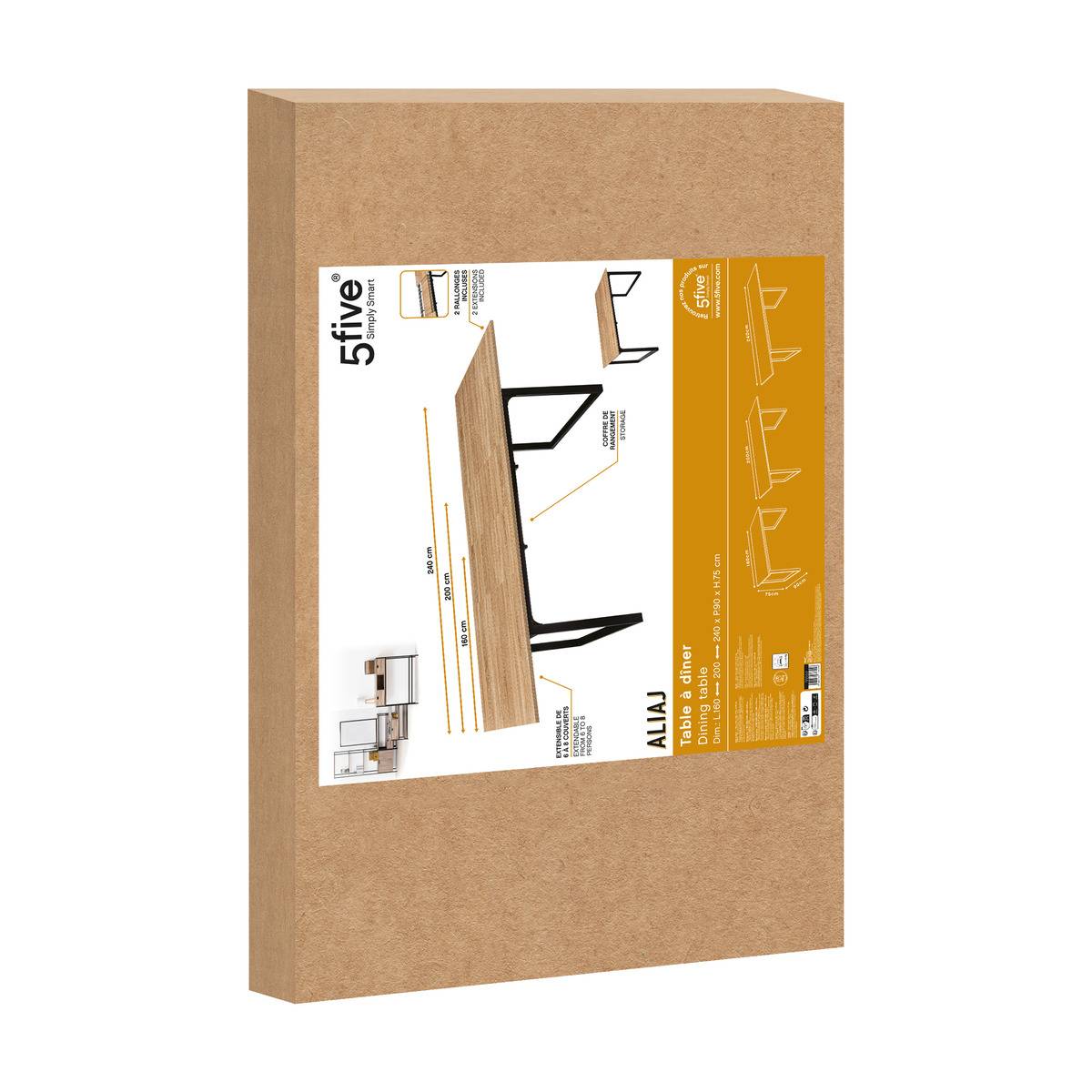 Table extensible 6/8 personnes ALIAJ beige, 5FIVE SIMPLY SMART