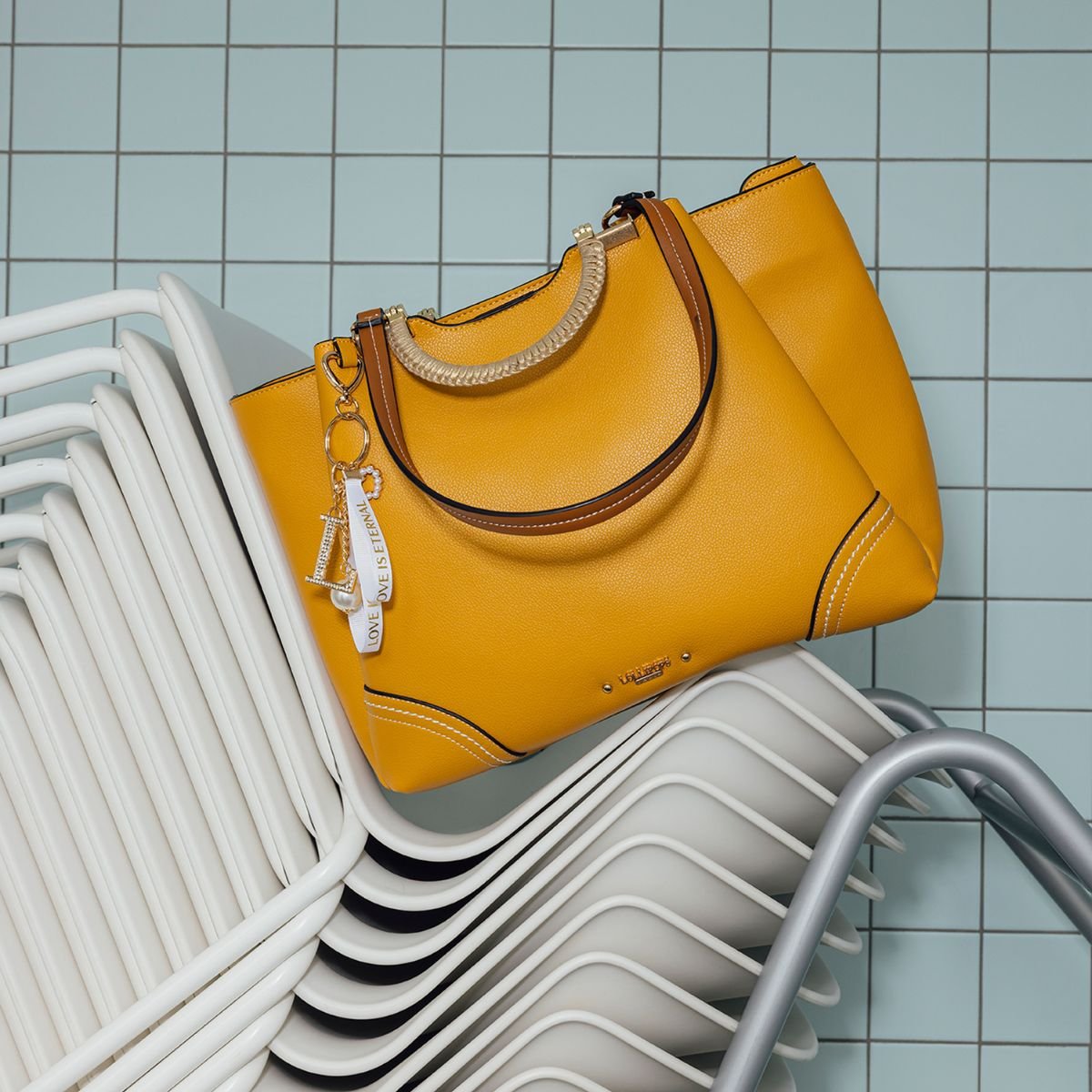 Sac shopper  Ronnie doré,moutarde, LOLLIPOPS