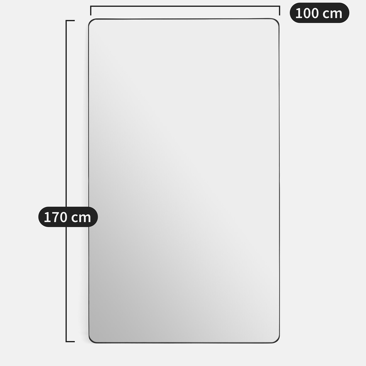 Miroir rectangulaire, en métal fer, largeur 100 x hauteur 170 cm, IODUS laiton, LA REDOUTE INTERIEURS
