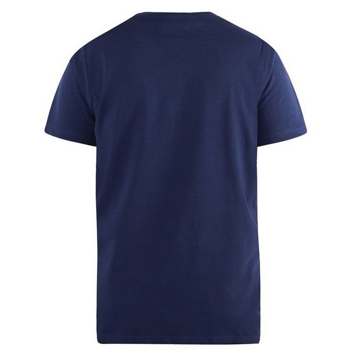 T-shirt col V en coton grande taille SIGNATURE bleu marine, DUKE