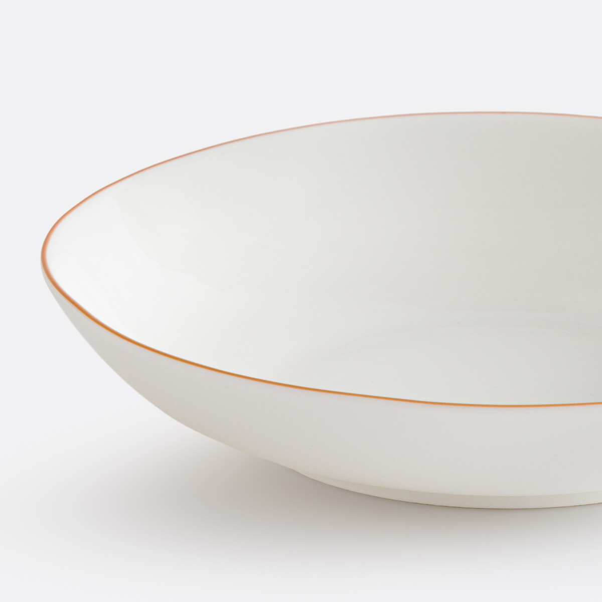 4er-Set tiefe Teller Malo, Porzellan weiss/orange, LA REDOUTE INTERIEURS