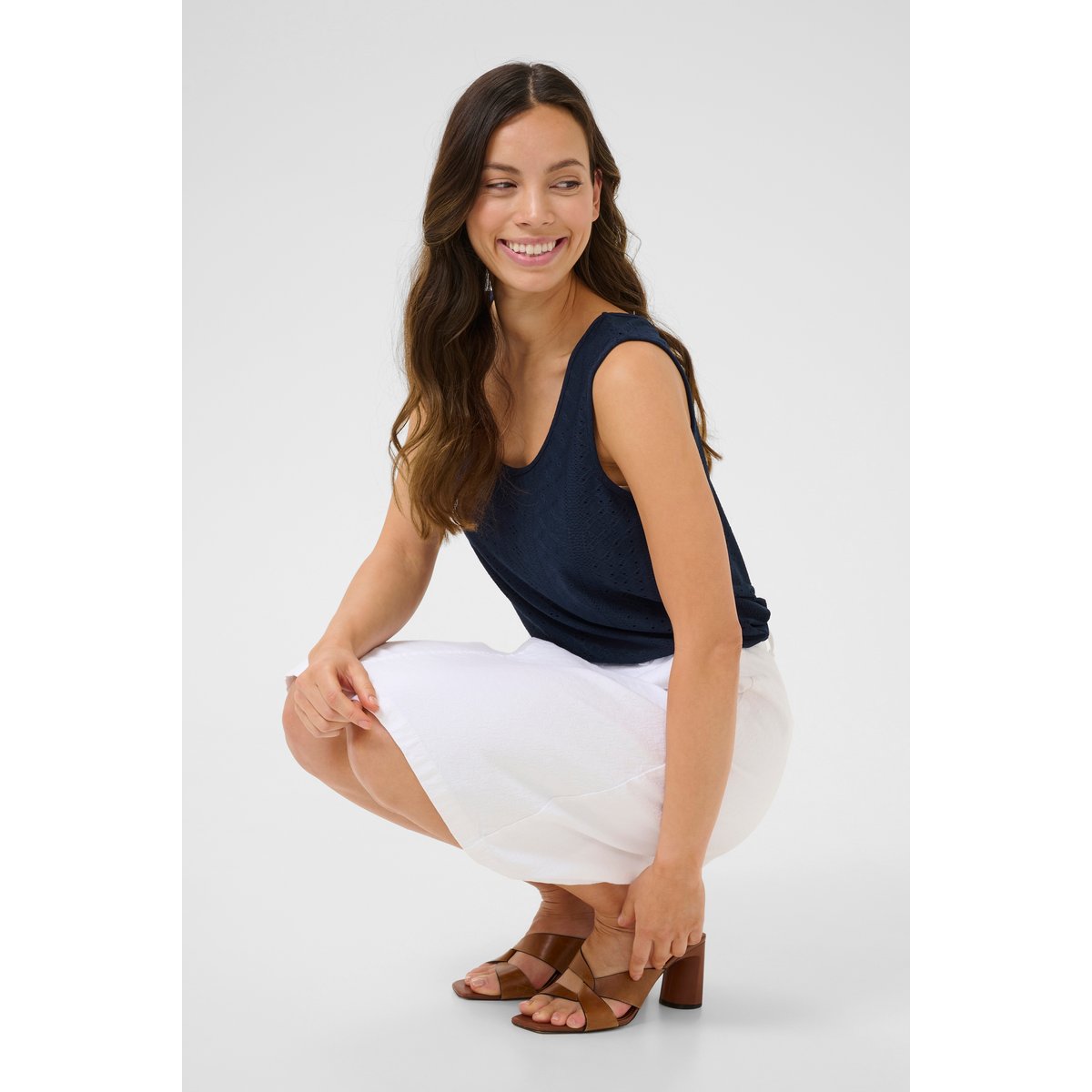 Jersey top bleu navy blazer, CREAM