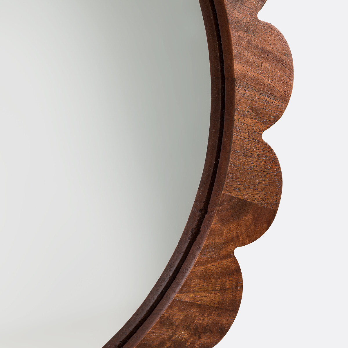 Miroir, en manguier, diamètre 39,5 cm, FLEORA bois foncé, LA REDOUTE INTERIEURS