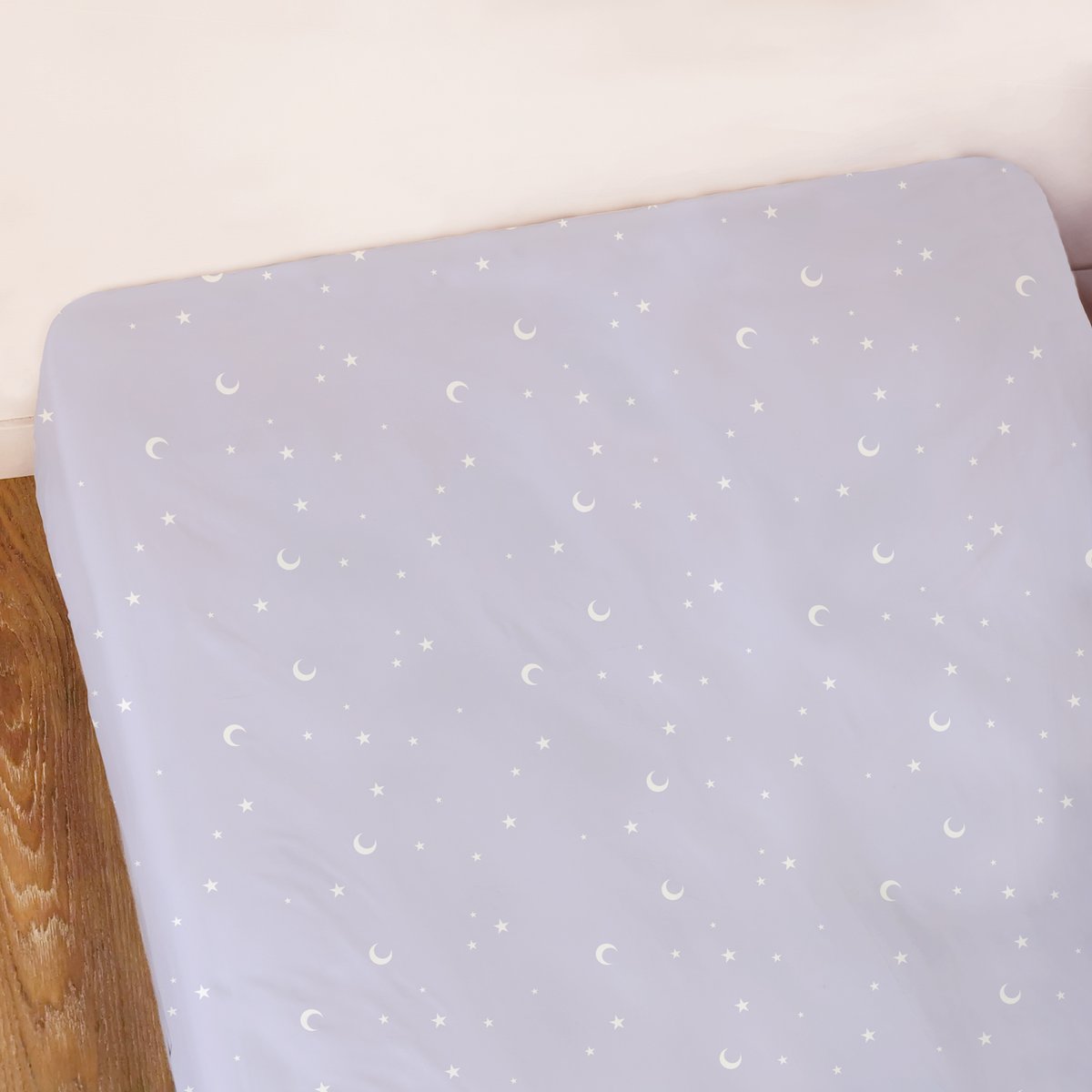 Parure de lit imprimée + drap housse 100% coton, HAPPY violet, DISNEY STITCH