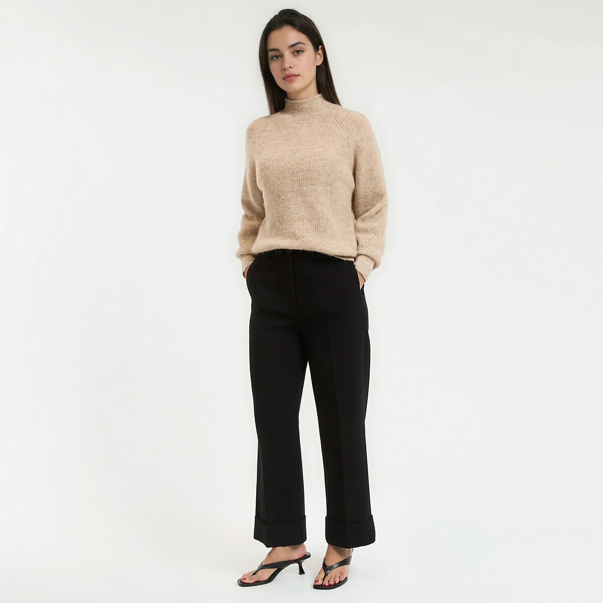 Camisola de gola subida, mistura de alpaca, Signature ARISTIDE bege mesclado, LA REDOUTE COLLECTIONS