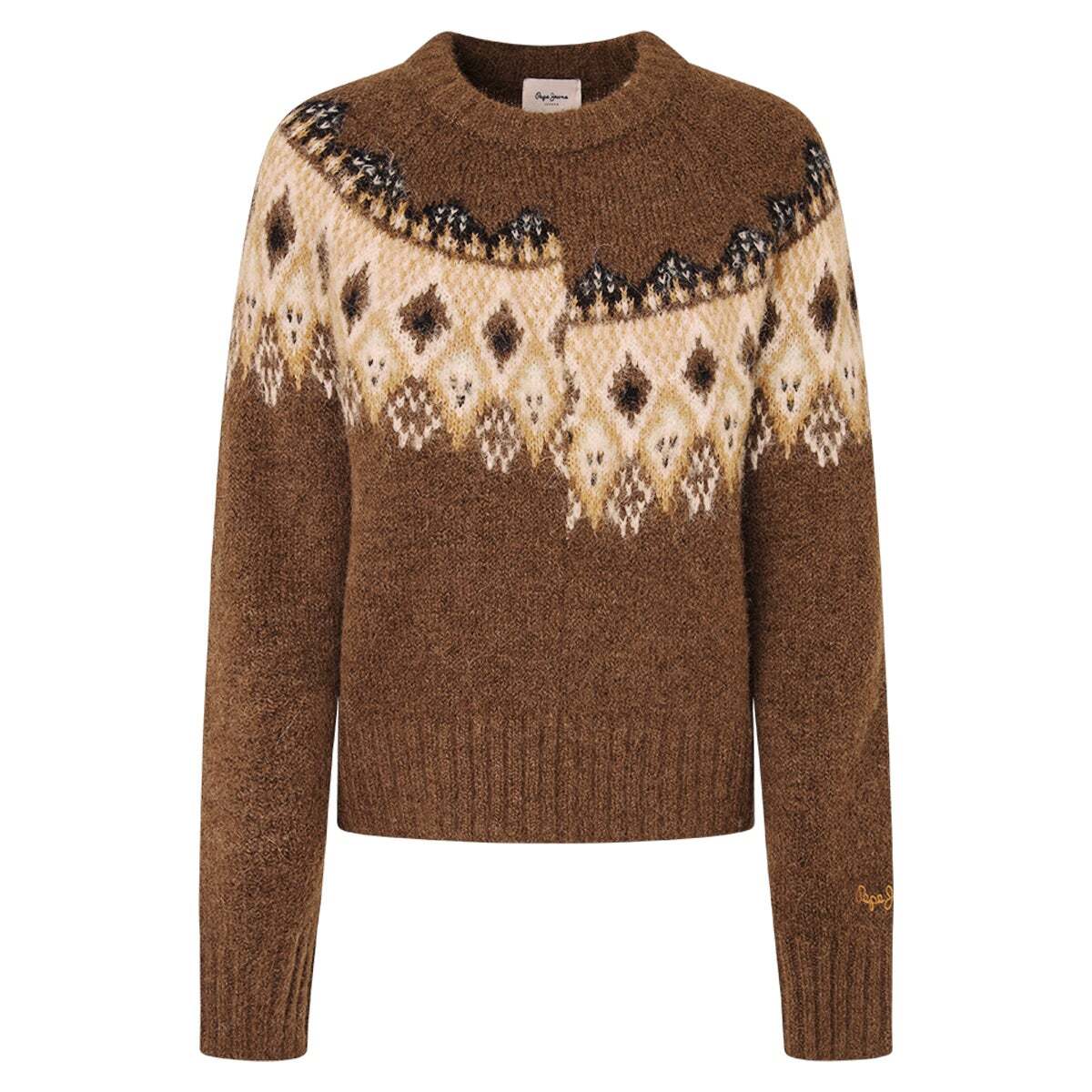 Pull-Over En Tricot Fairisle brun terre, PEPE JEANS