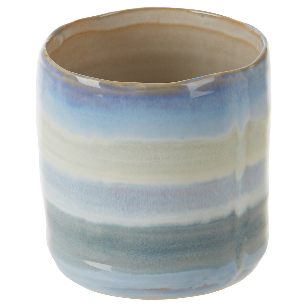 Small Stoneware Blue Finish Planter blue, ÉDITÉ