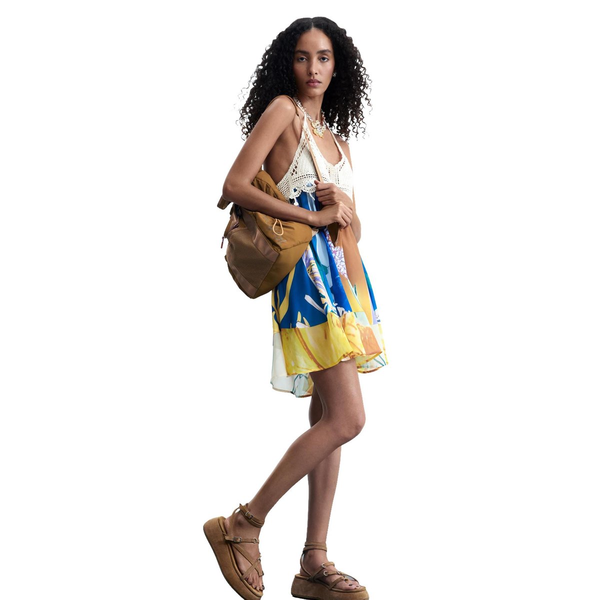 Robe sans manches imprimée multicolore, DESIGUAL