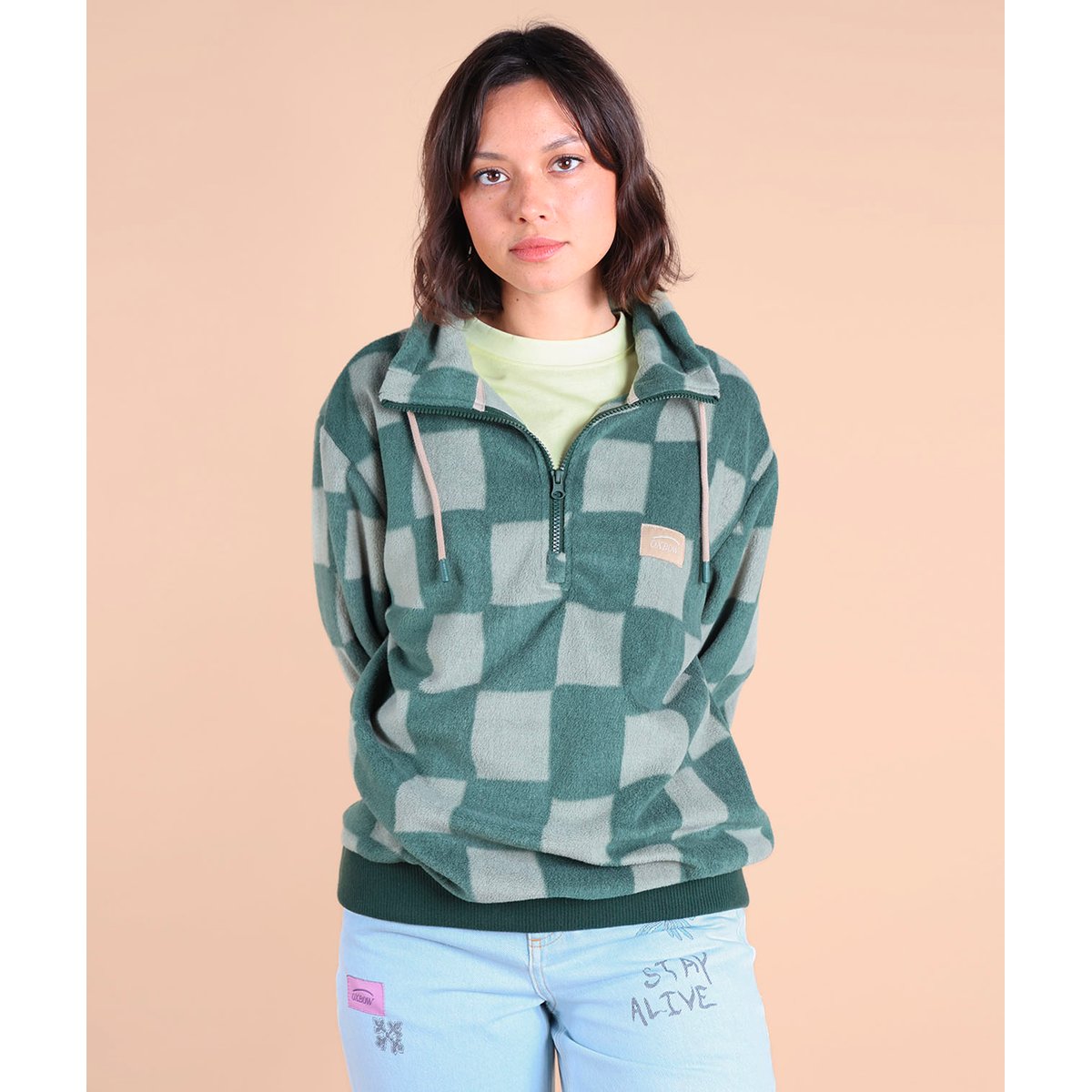 Demi zip polaire imprimé SARA laurel, OXBOW