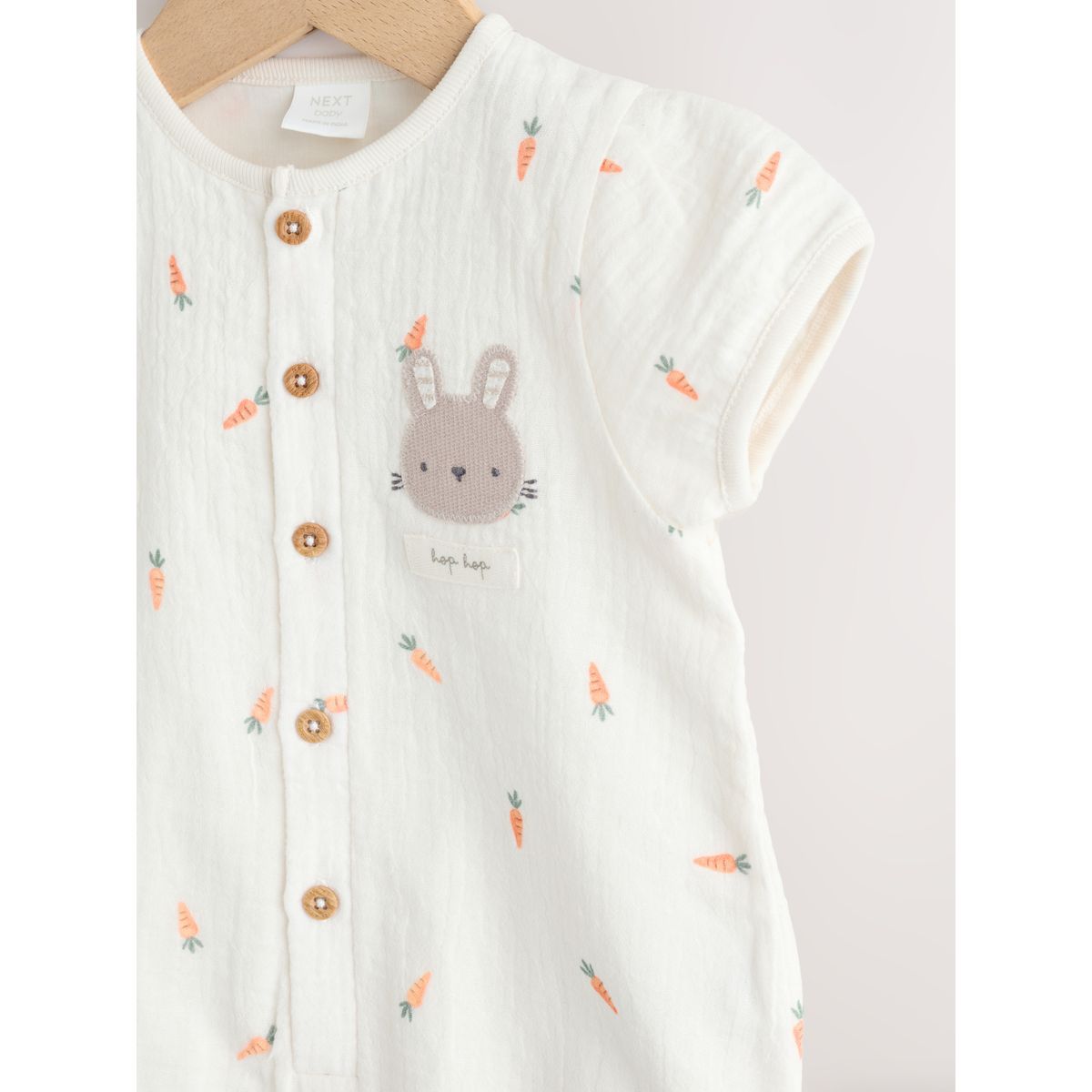 Barboteuse bébé tissée lapin blanc, NEXT