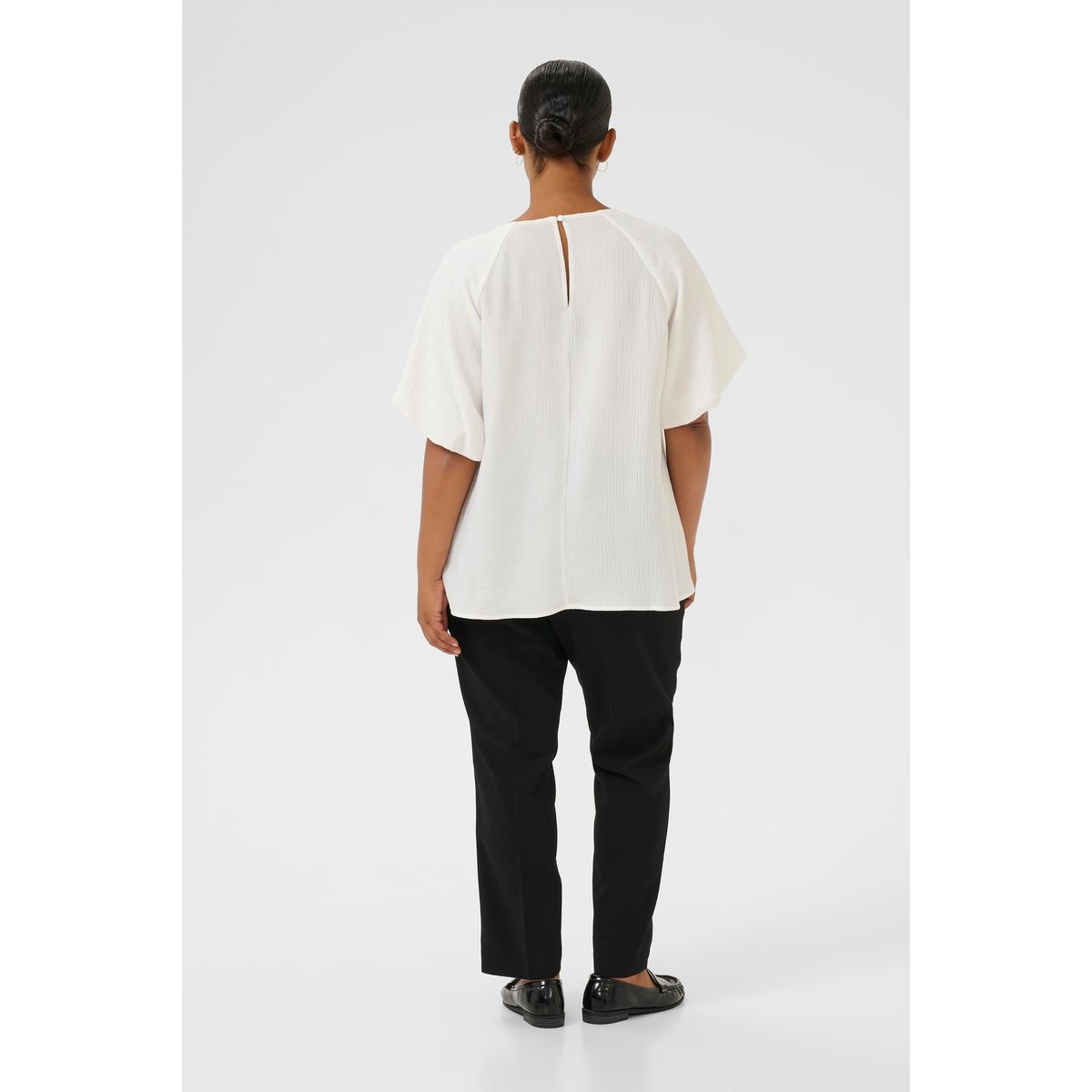 Blouse à manches courtes blanc chalk cc., KAFFE CURVE