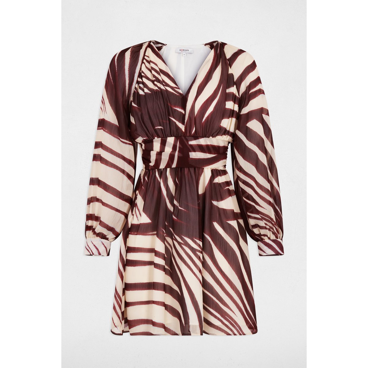 Robe courte cache coeur multicolore, MORGAN