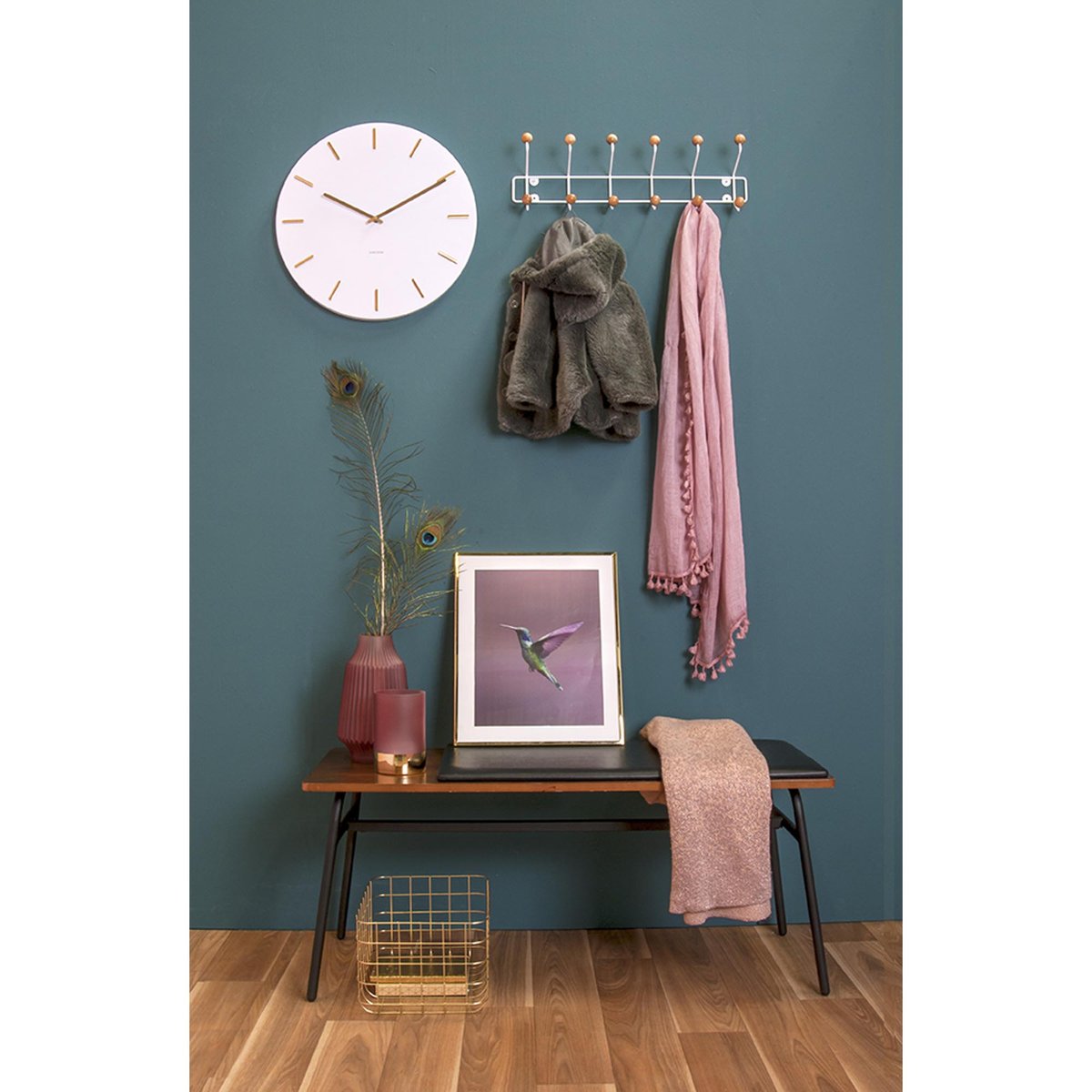 Horloge Murale Acier CHARM blanc, KARLSSON
