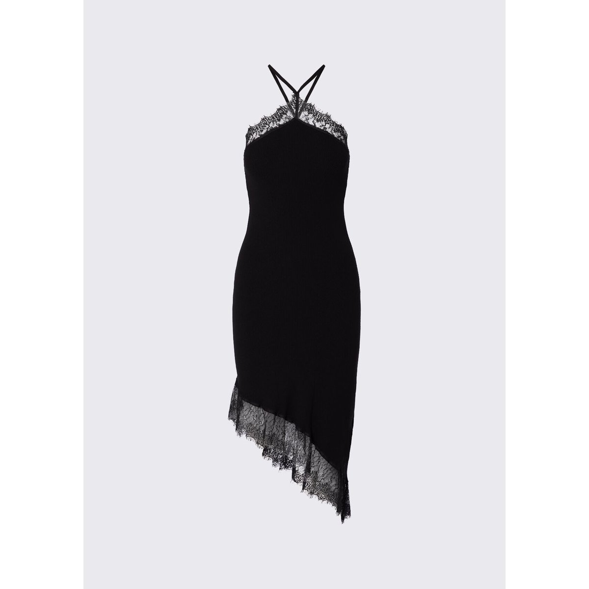Robe Midi en Maille avec Dentelle noir, LIU JO