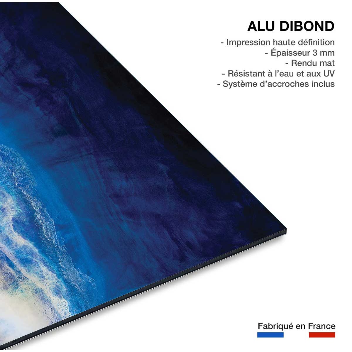 Tableau bleu glacier tableau alu dibond, HEXOA