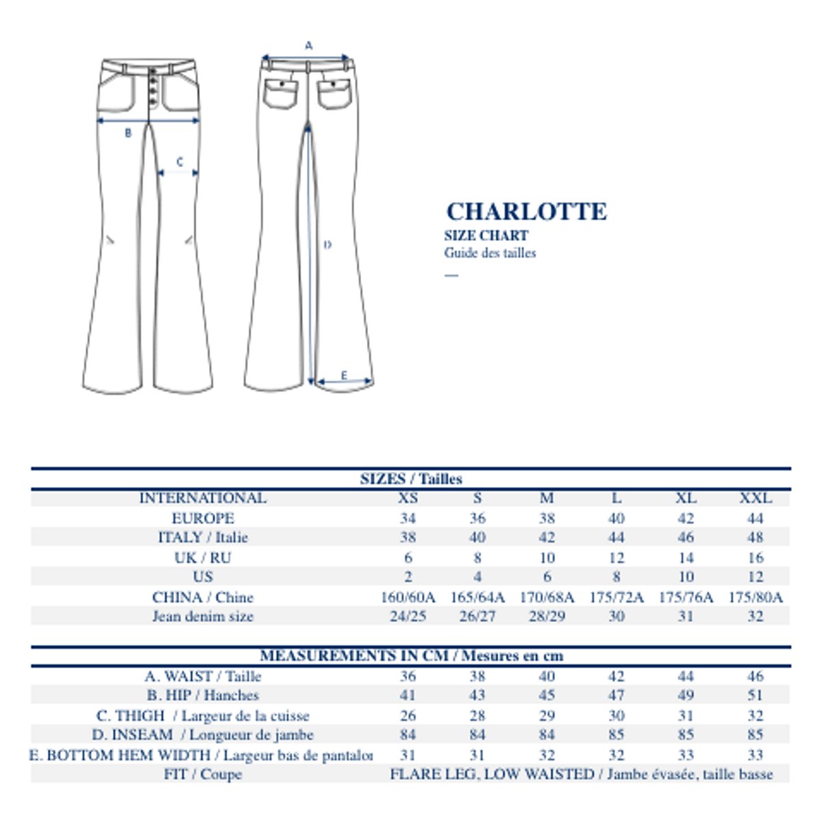 Pantalon charlotte bleu, INES DE LA FRESSANGE PARIS