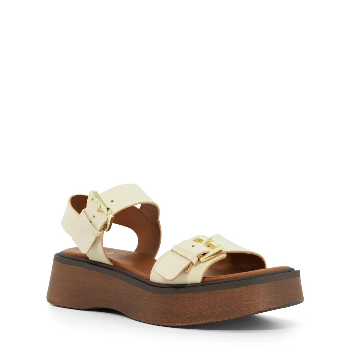 Sandales à plateformes et doubles brides - LUNO ecru-leather, DUNE LONDON
