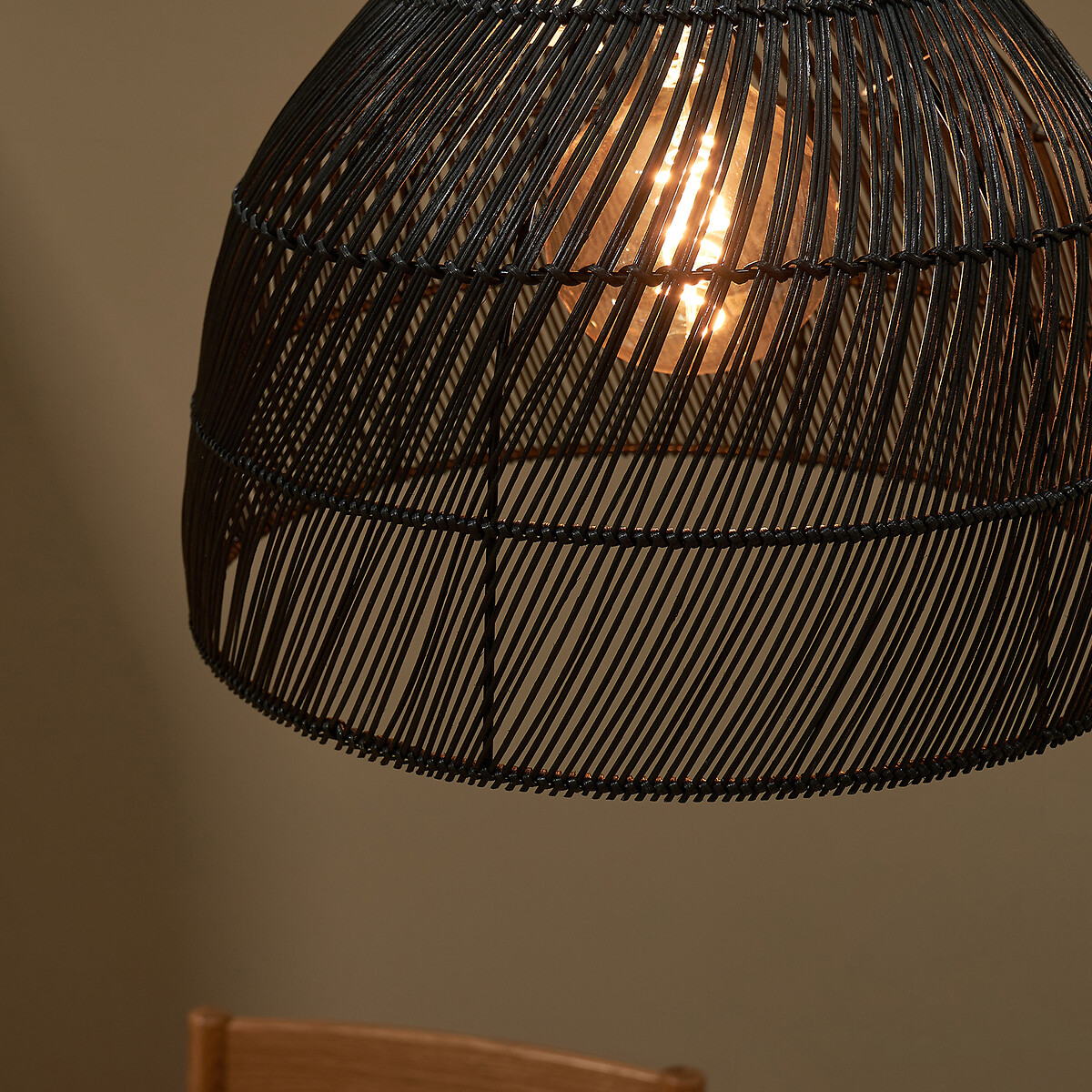 MADE.COM Java Small Woven Easyfit Pendant Light Shade black, MADE