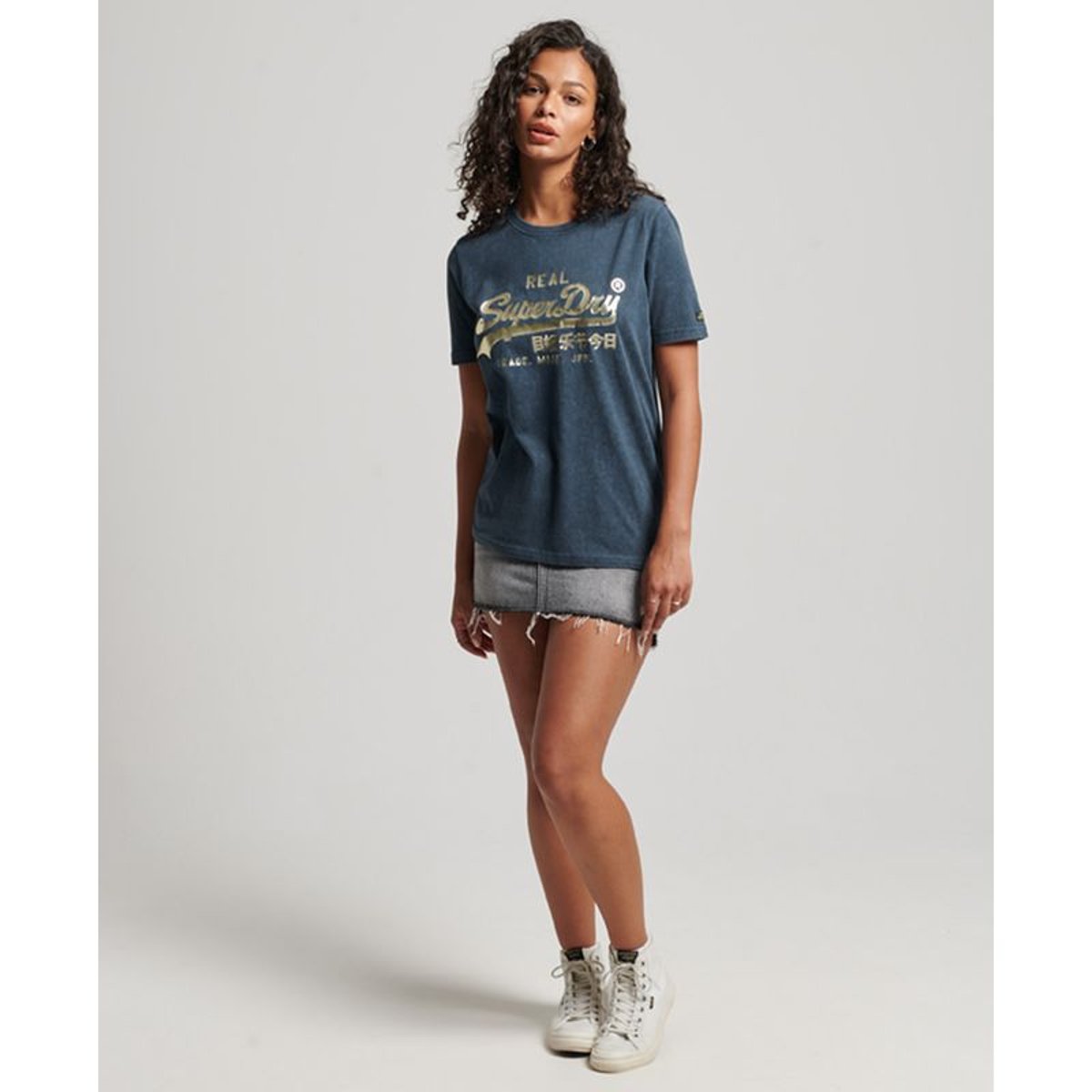 T-shirt fantaisie Vintage Logo bleu encre, SUPERDRY