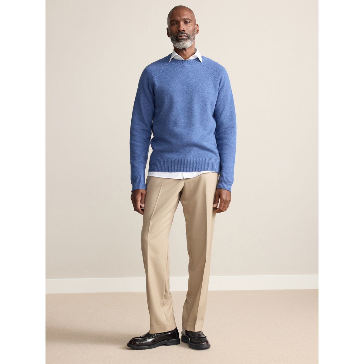 Pantalon en laine à tour de taille motionflex Signature naturel, NEXT