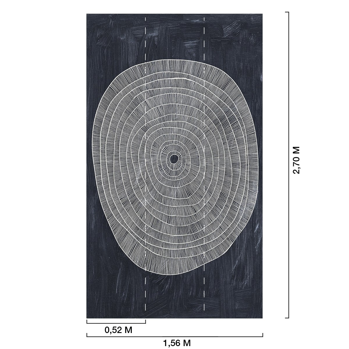 Papier peint, rond noir et blanc, HEXOA