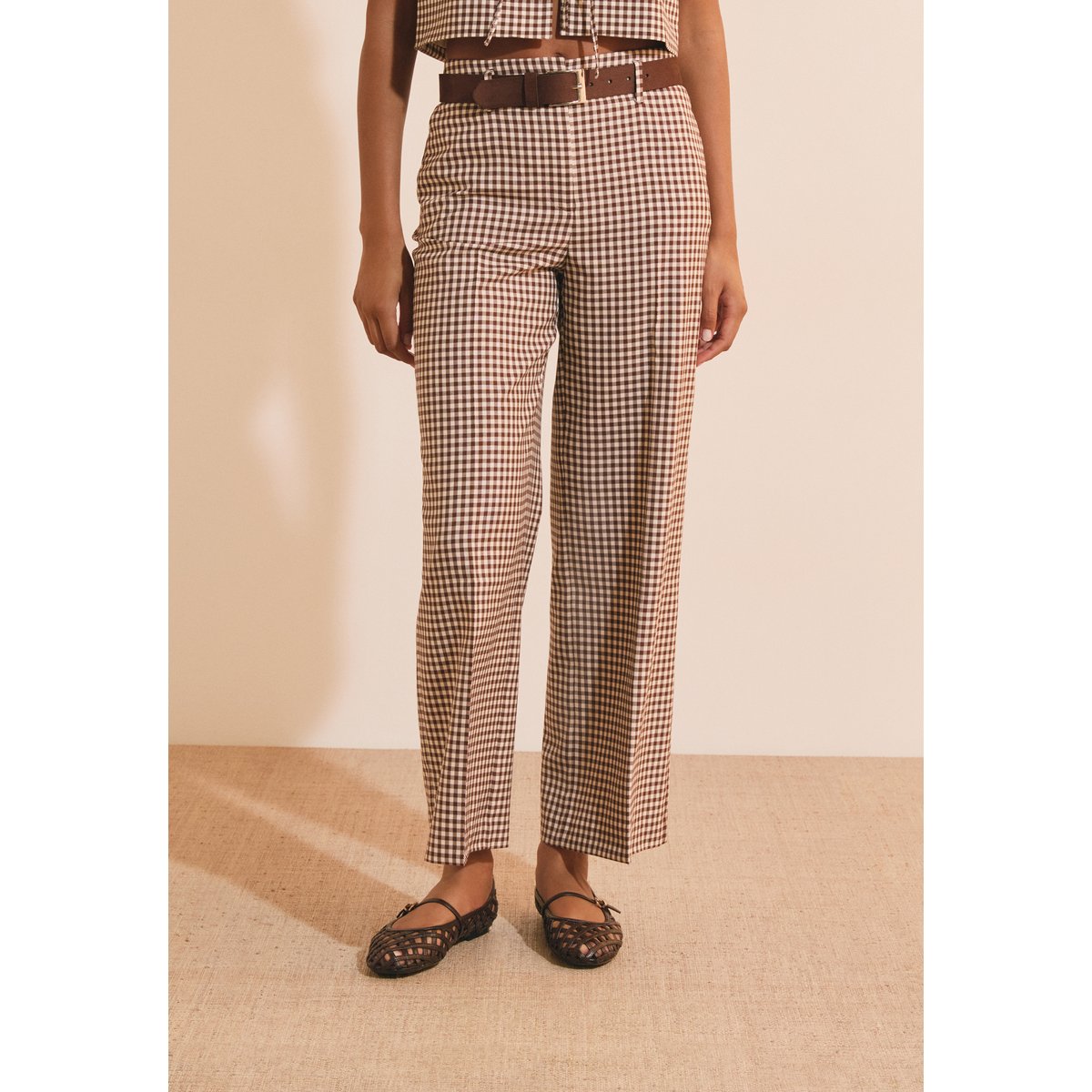 Pantalon à carreaux A PARAMY CRX chocolat, ETAM