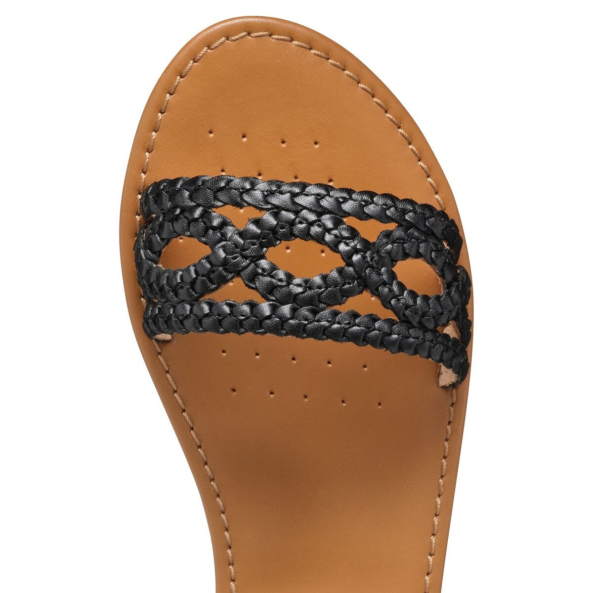 Sozy Leather Flat Sandals black, GEOX