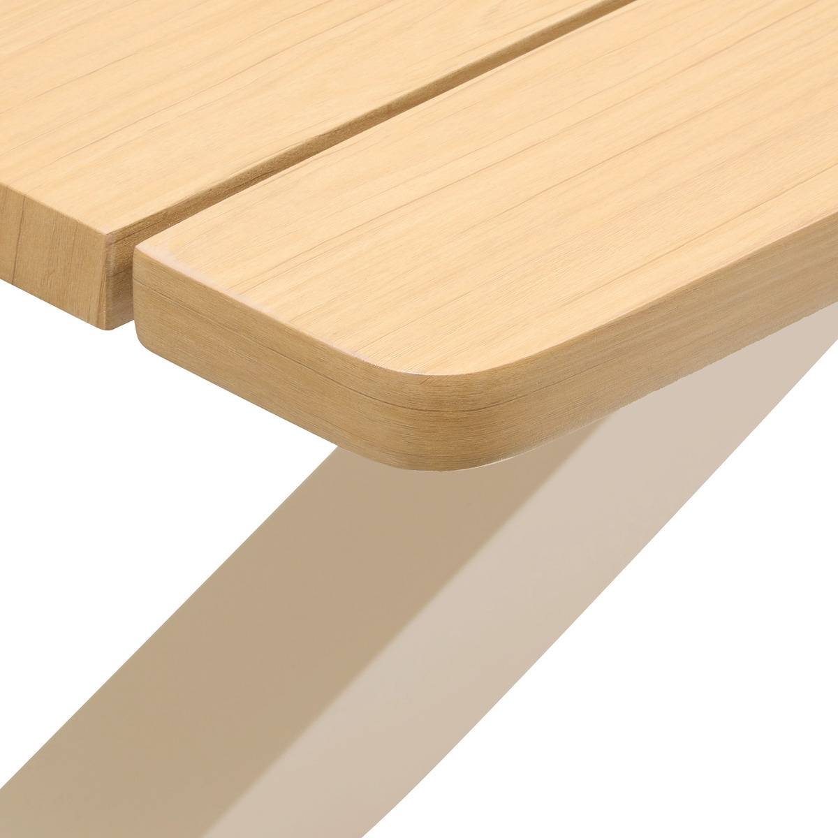 Table de jardin 10 places en aluminium à lattes effet bois ORACLION marron, HESPERIDE