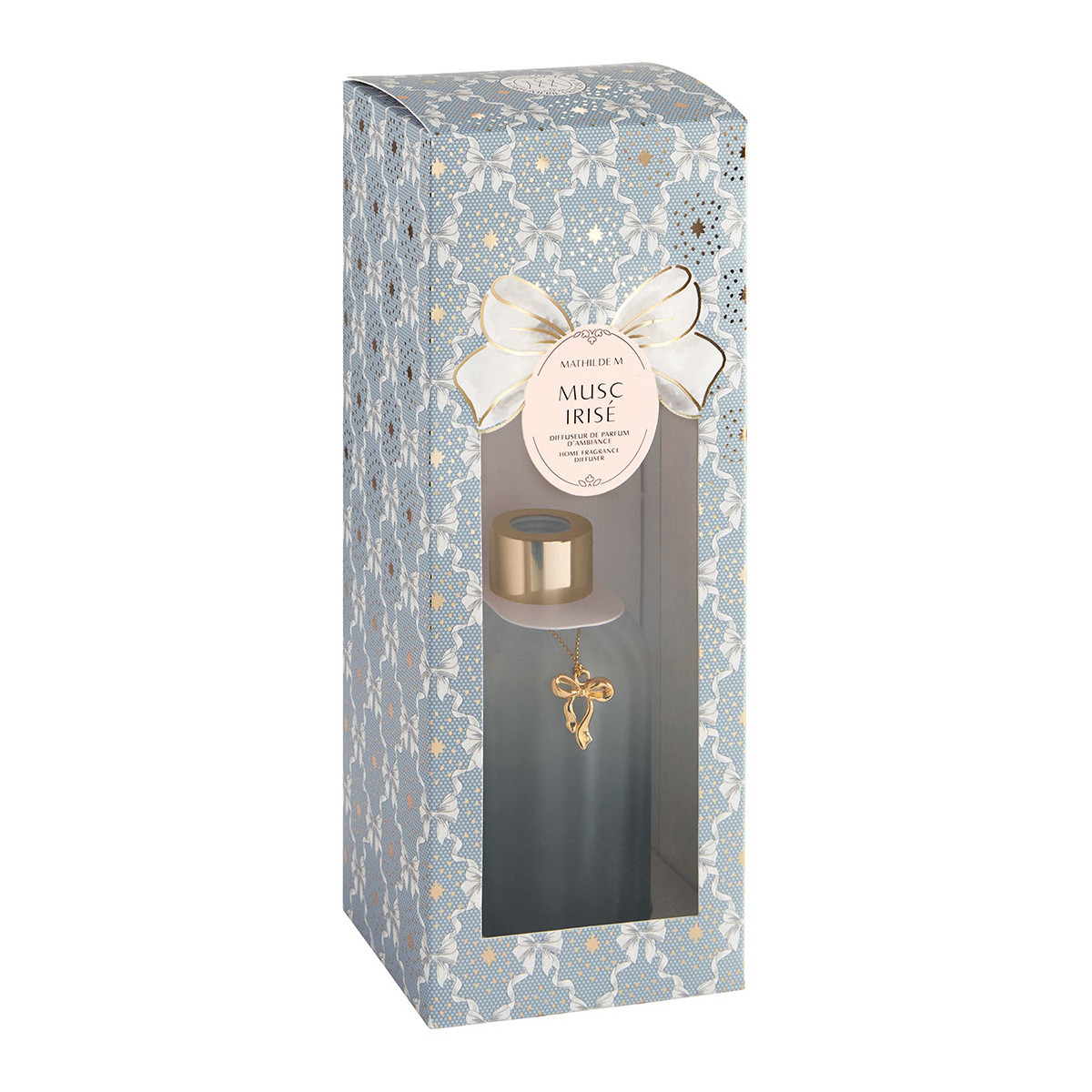 Diffuseur de parfum Musc Irisé RUBANS DE FÊTE bleu, MATHILDE M