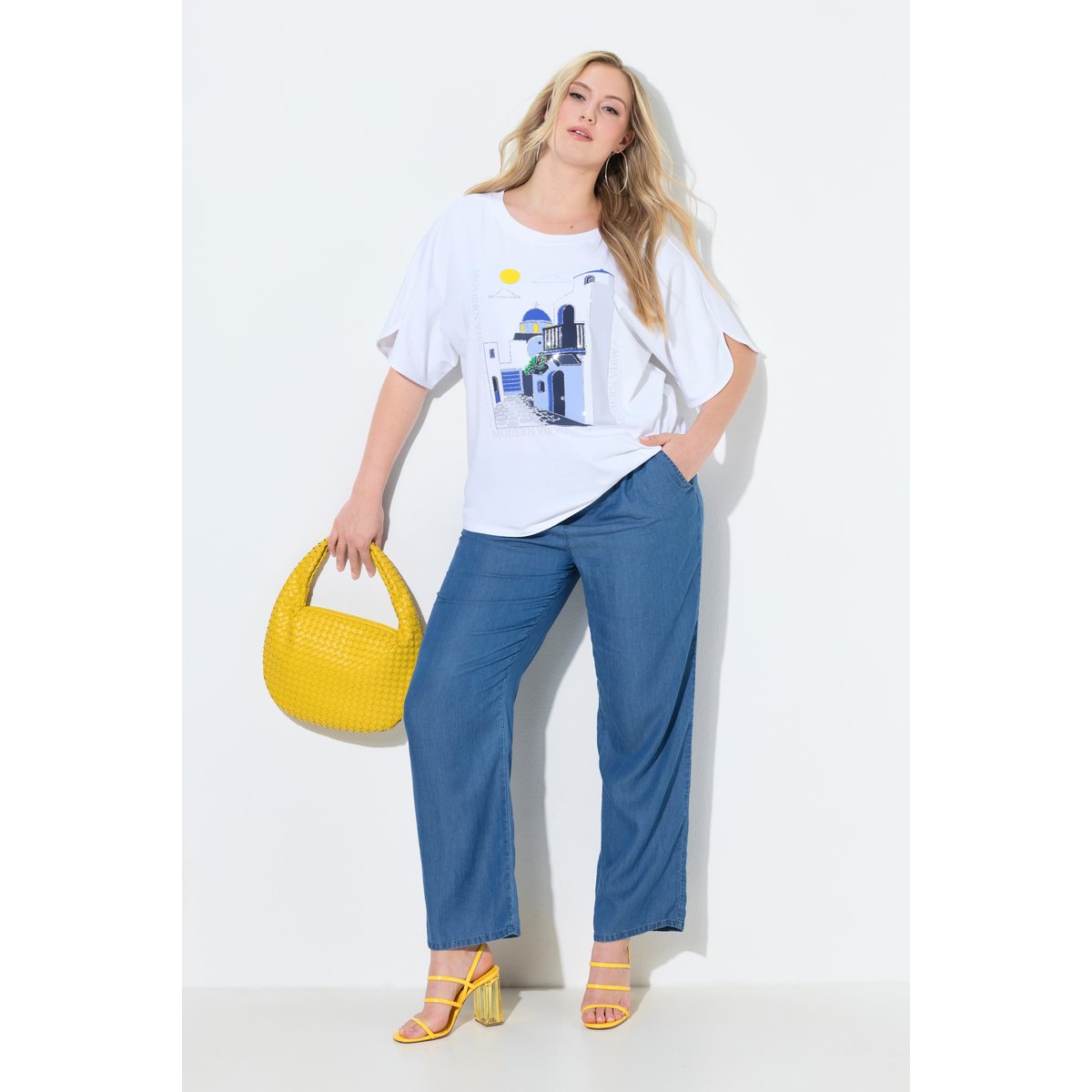 Pantalon Rose avec cordon de serrage bleu jean, ULLA POPKEN