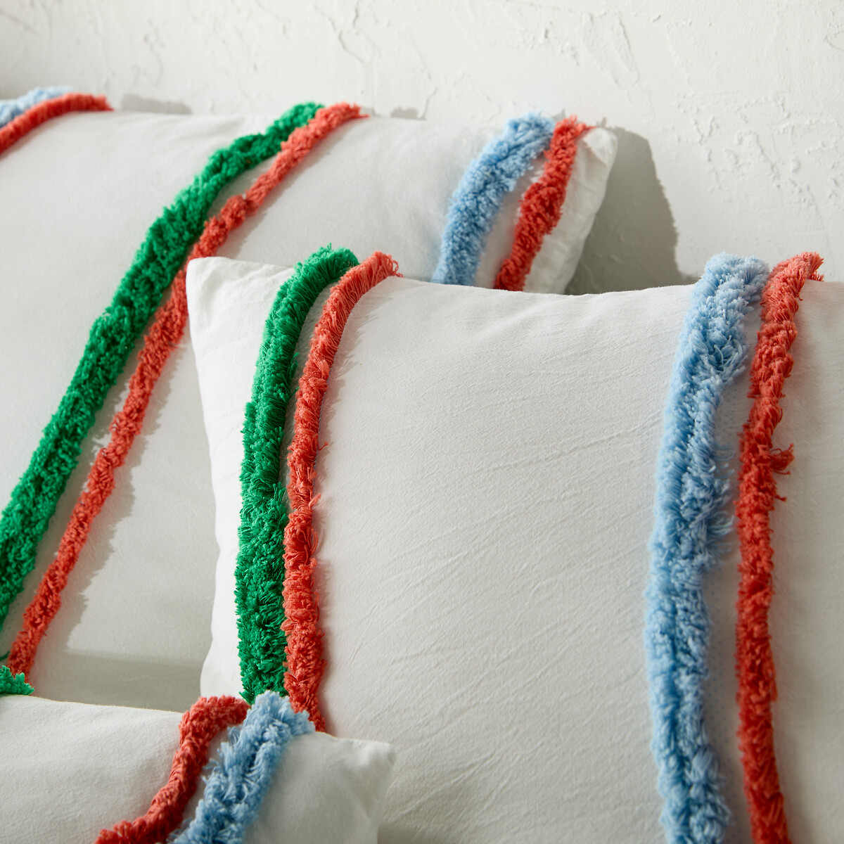 Neil Striped Tufted 100% Cotton Duvet Cover off-white, LA REDOUTE INTERIEURS